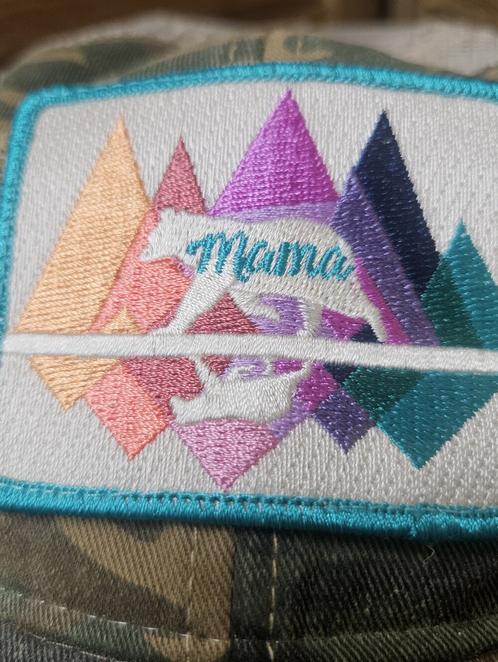 Judith March Mama Bear Mountains Rainbow Patch - CAMO Snapback Hat Cap